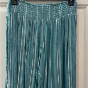O'Neill Teal Striped Wide Leg Pants